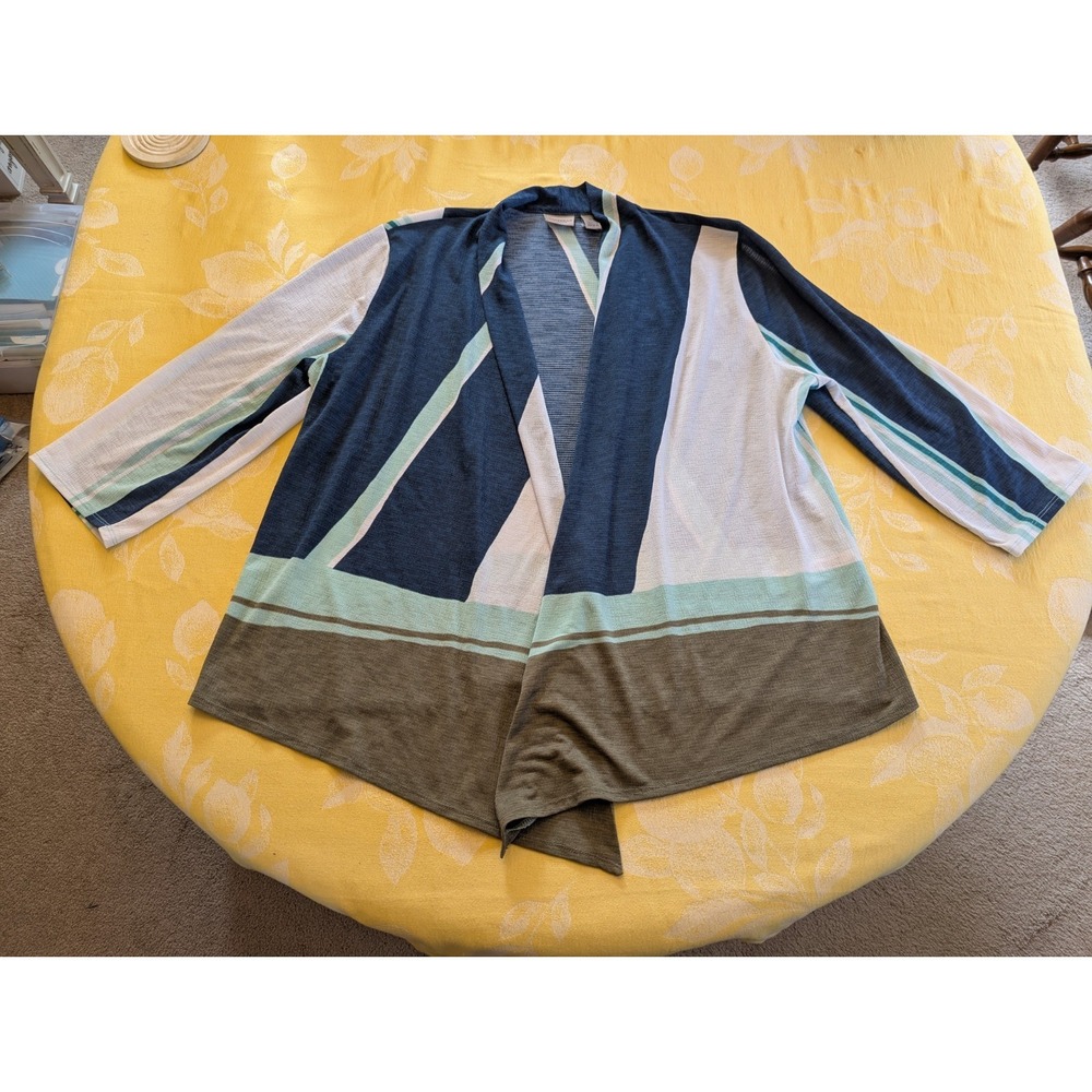 Easywear by‎ Chico's Geometric Open Front Kimono Jacket Size 3 (XL/XXL)